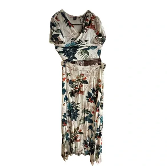 Shein Women's 2 Piece Boho Twist Front Top and High Split Maxi Skirt Set - Picture 8 of 8